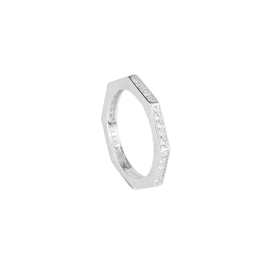 Donna Ellius Jewelry Anello Ottagono Pietre Donna Solaris