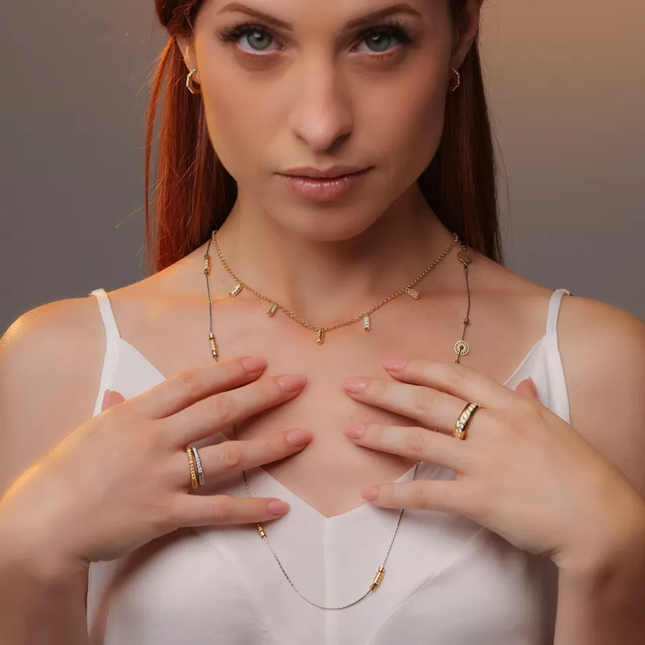 Donna Ellius Jewelry Anello Ottagono Pietre Donna Solaris