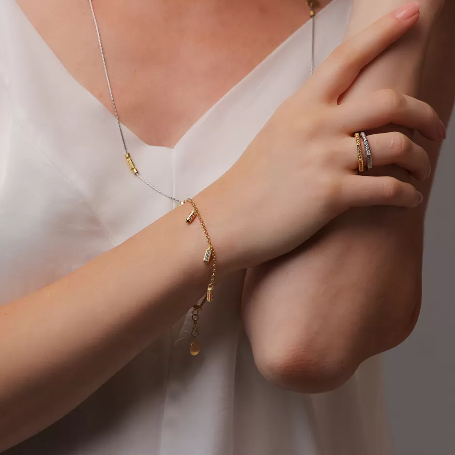 Donna Ellius Jewelry Anello Ottagono Pietre Donna Solaris