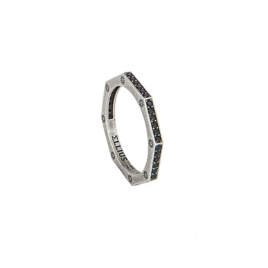 Uomo Ellius Jewelry Anello Ottagono Pietre Uomo Solaris